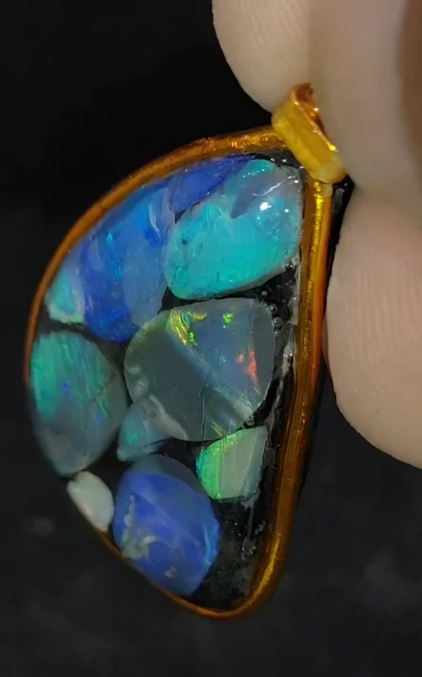 58.54ct Huge Solid Black Opal Lightning Ridge Vibrant Galaxy Polished Pendant✨️ - Image 3 of 4