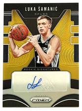 2019-20 PANINI PRIZM AUTO LUKA SAMANIC SIGNED AUTOGRAPH ROOKIE CARD RC GOLD /10. rookie card picture