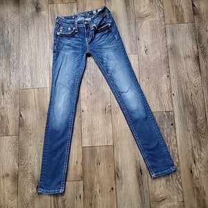 MissMe Women's Straight Leg Blue Jeans