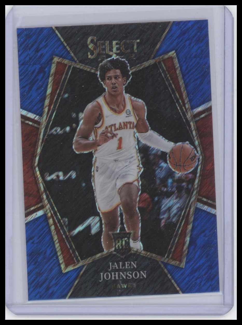 2021-22 Panini Select #200 Jalen Johnson Blue Shimmer Prizm RC
