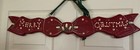 VTG English Roses Wood Hand Painted MerryChristmas Door Or Fireplace Hanger