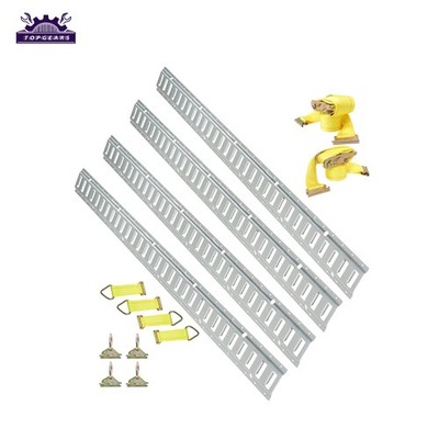 4× Rope Tie Offs 2× Etrack Ratchet Straps  O Rings 4× 4×5' E Track Rails
