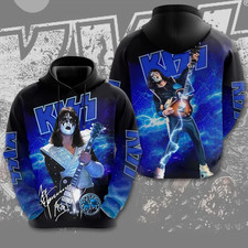 Band Ace Frehley 1951-2025 Signatures 3D Full Size Unisex AOP Hoodie Gift TMB660
