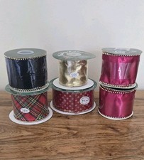 Assorted Christmas Holiday Wired Edge Ribbon Lot-6 New Rolls-39 Yards Total