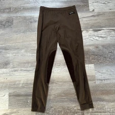Kerrits Brown Pull-On Riding Breeches Full Seat Suede Patches Women’s Small