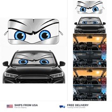 Car Windshield Sun Shade, Universal Fit Midsized Sedan SUV, Sporty Silver  6...