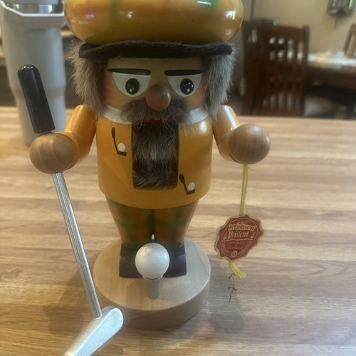 Vintage Steinbach Golfer Nussknacker mit Etikett