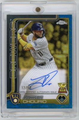 JACKSON CHOURIO Auto - Blue / Gold Refractor #/50 Rookie Cup 2025 Topps Gilded