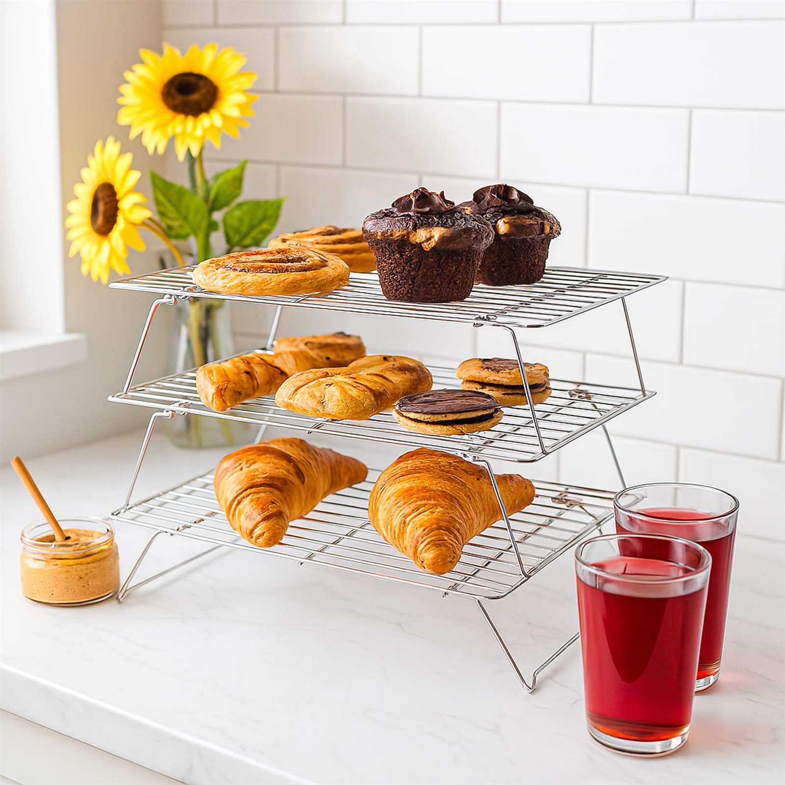 Cake Cooling Rack 3 Tier Stackable  