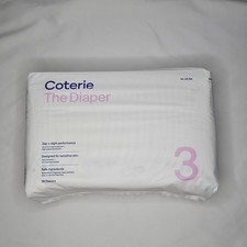 New Coterie The Diaper 1 Pack Size 3 Baby Toddler 14-24 lbs 28 Diapers White