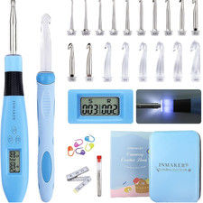 LED Häkelnadel Set mit Zähler 18in1 Leuchte...
