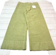 Pistola Penny High Rise Wide Leg Crop Jeans Martini Green Corduroy Size 31