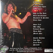 Ozzy Osbourne Clear Vinyl 2 LP 1989 No Rest For The Wicked Tour Zakk Wylde NEW