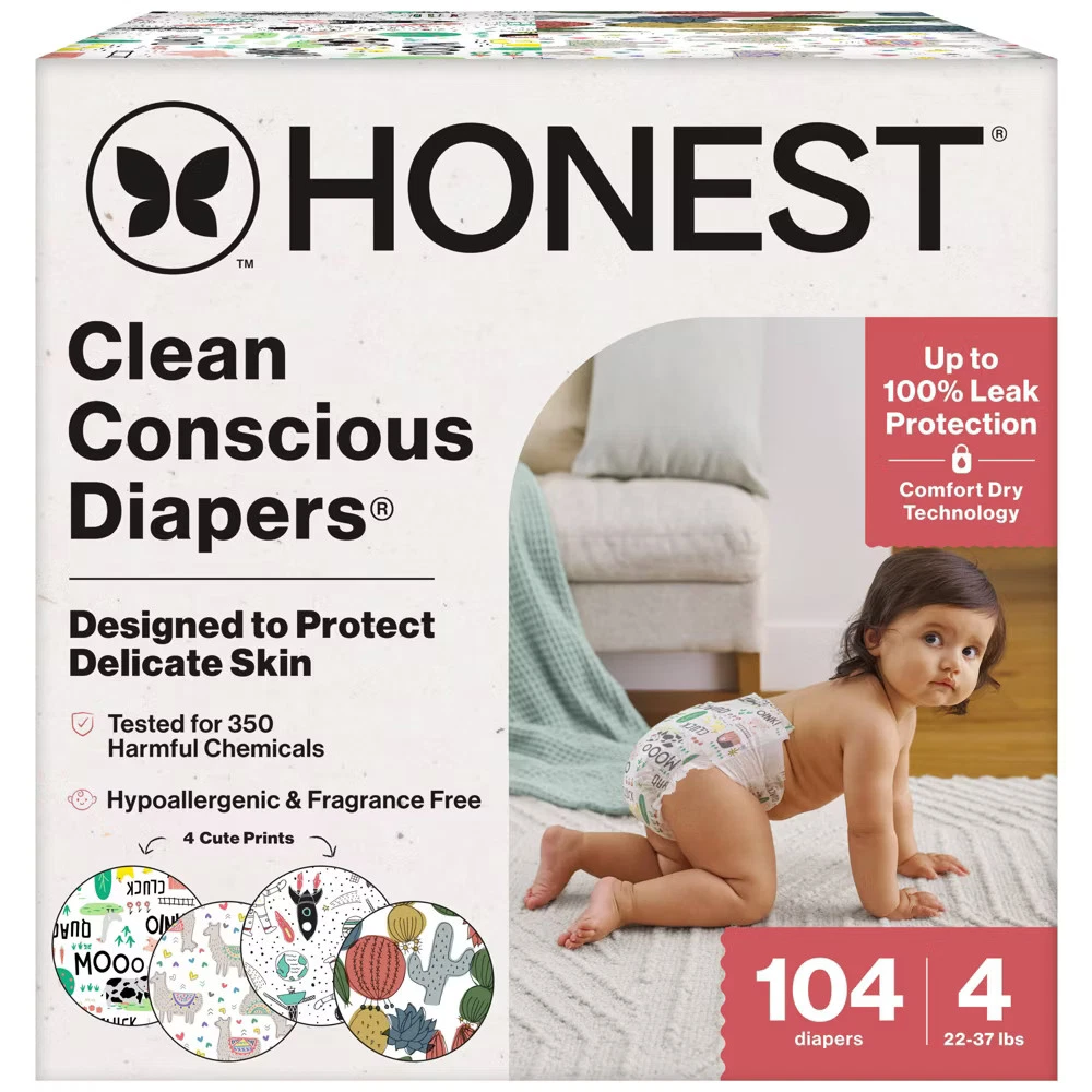 The Honest Company Clean Conscious Disposable Diapers - Four Print Pack -
Opens in a new window or t