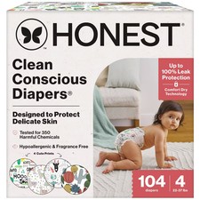 The Honest Company Clean Conscious Disposable Diapers - Four Print Pack -