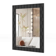 32" x 24"Wood Framed Wall Mirror w/Solid Wood Frame Vertical  Horizontal Hanging