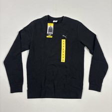 Puma Men's Textured Crew Neck Sweatshirt, Black Small
