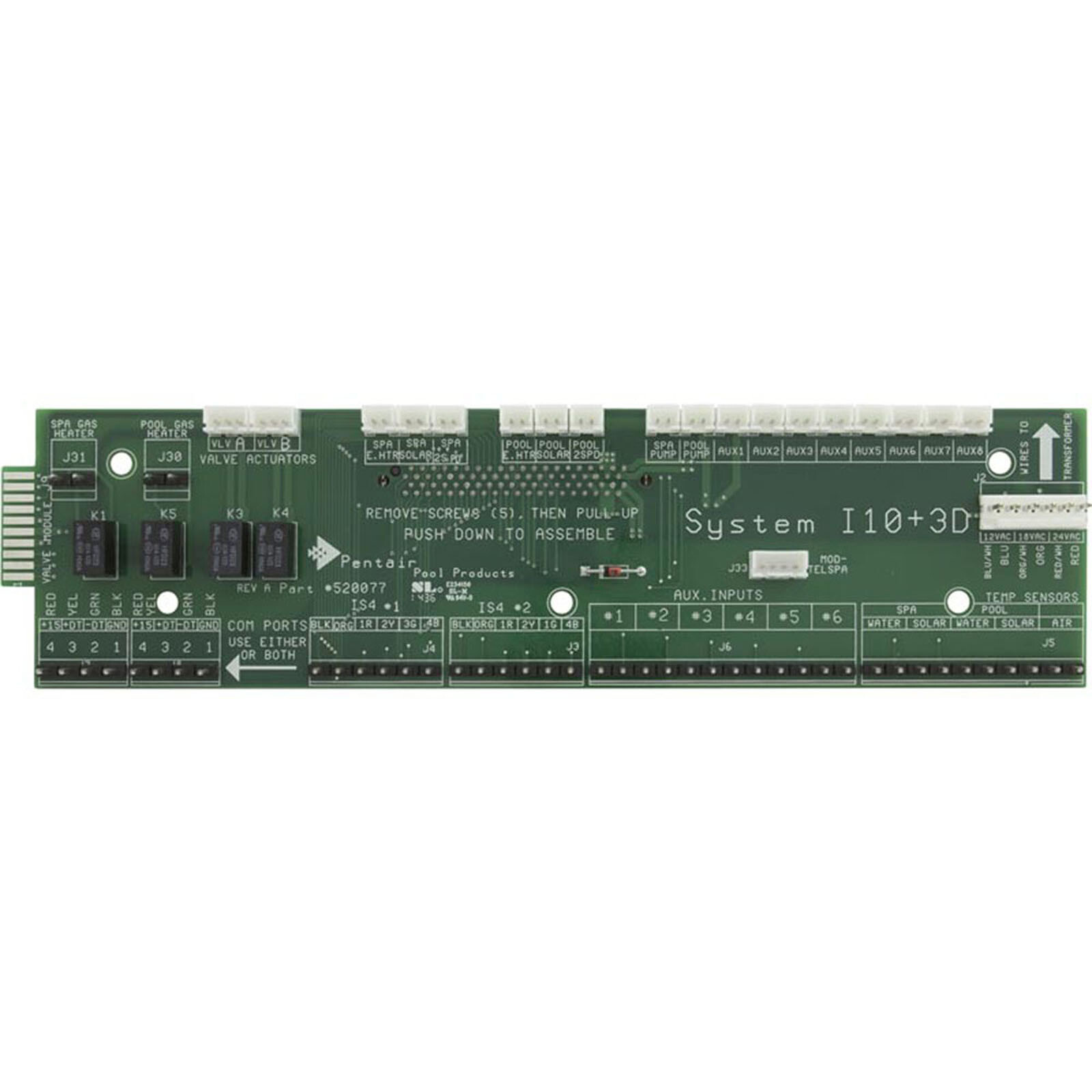 Pentair 520077 i10-3D PCB Board for Pentair IntelliTouch