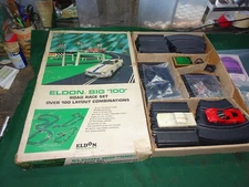 Vintage Eldon Big 100 Road Race Set Slot Car Track 1963
