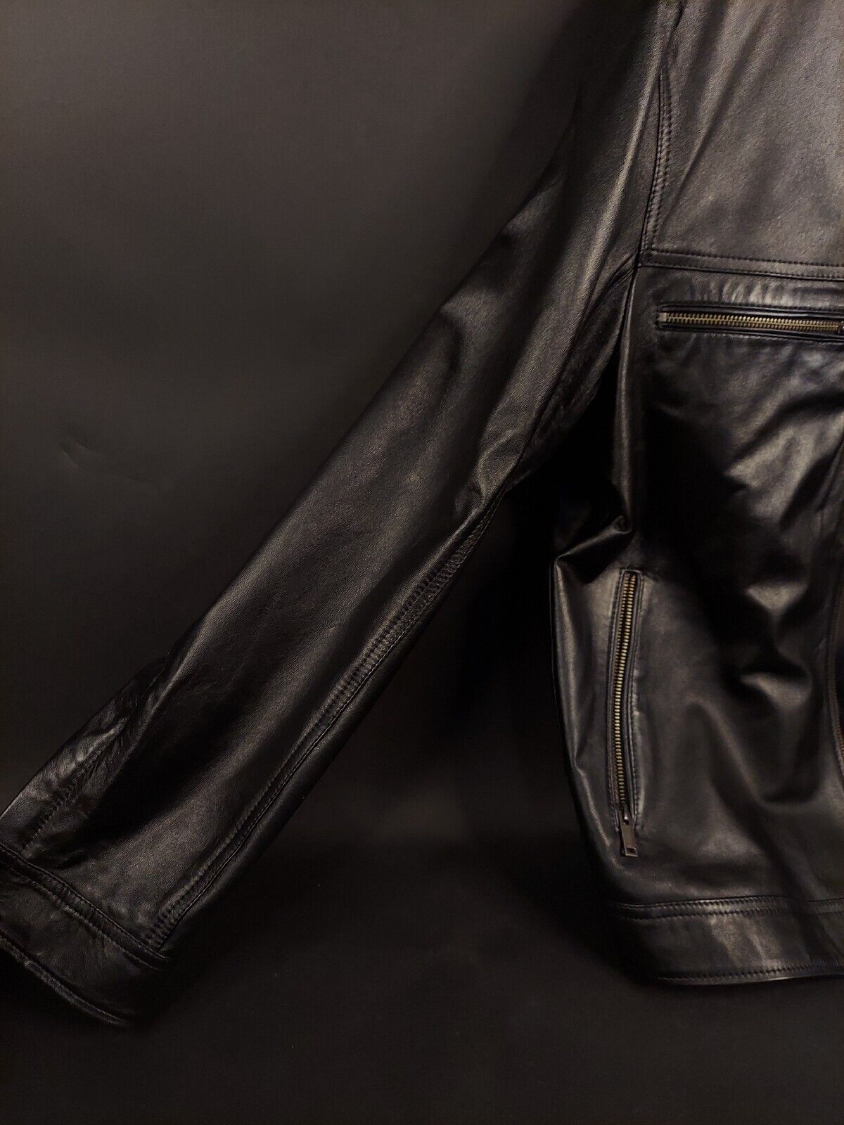 Ron Tomson Leather motorcycle Jacket Size XL - image 2