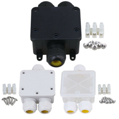 3 Way Waterproof Electrical Junction Box 3 Pin Cable Connector Wire IP68 Outdoor
