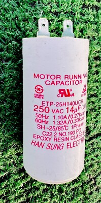 LG Refrigerator Motor Run Capacitor 14 Mfd Part # ETP-25H140UCR