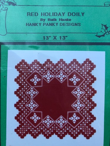 Hardanger Embroidery Christmas Pattern Lot Holiday Doily 13x13 18x18 Ruth Hanke - Picture 4 of 5