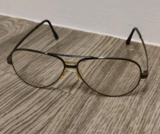 Cottet Pilot Gunmetal Metallic Full Rim Aviator Glasses Clear Lens Vintage EUC