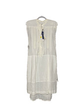 High Women's White Sleeveless Midi Dress Size L NWT