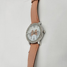 Disney Minnie Mouse Watch Women  s 38mm Rhinestone Dial Pink Band Untested