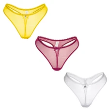 Women Briefs Sheer Mesh Sexy Thin Style Underpants Seductive Thong Knicker S-XXL