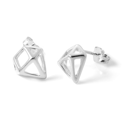 Ohrstecker Sterlingsilber offen diamantförmig Ohrstecker