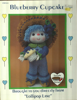 BLUEBERRY CUPCAKE DOLL DUMPLIN DESIGN LOLLIPOP LANE CROCHET PATTERN LEAFLET