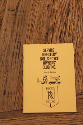 1970 Rolls Royce Owners Club Service Directory Fourth Edition