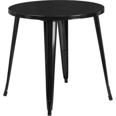 Flash Furniture Commercial Grade 30'' Round Black Metal Table - CH-51090-29-BK-GG