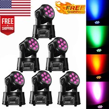 6PCS 7LED Moving Head Stage Light RGBW Par Wash DMX512 DJ Disco Party Light US