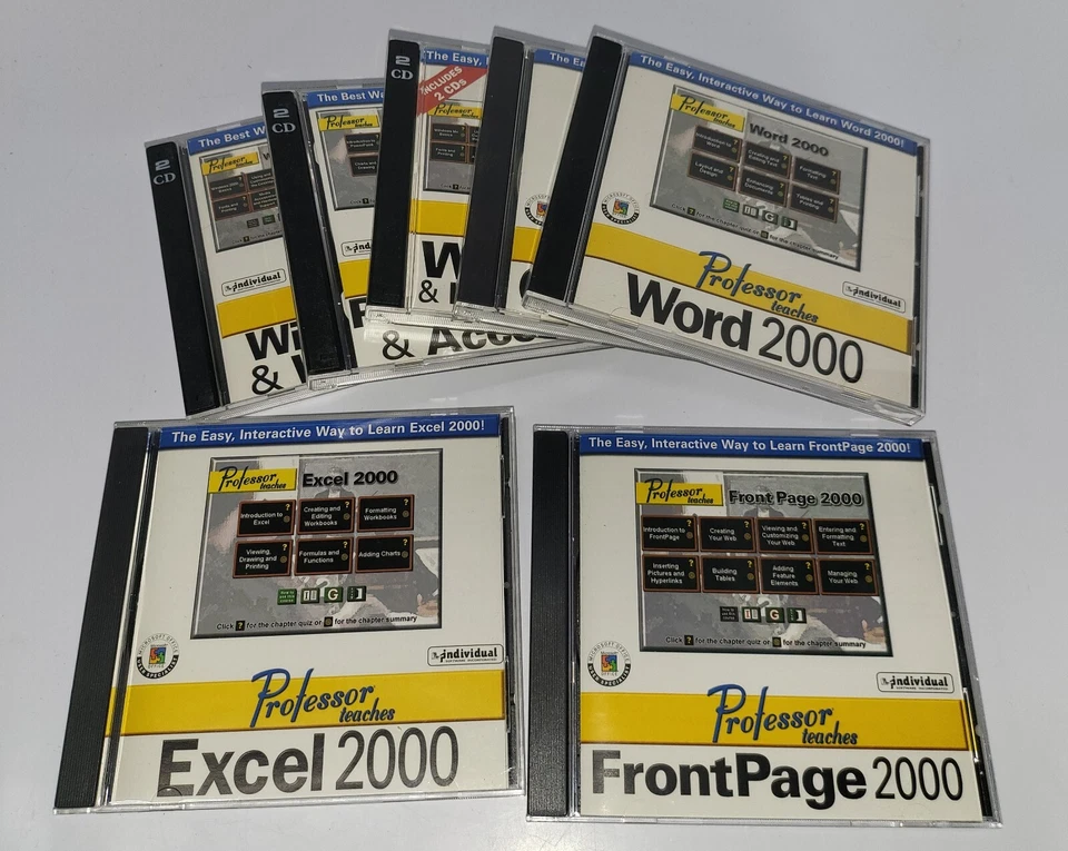 Professor Teaches Software Lot of 7 Networking, Windows 2000, Office CDs - Image 2 of 4