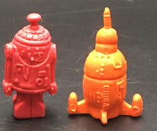 Vintage Imperial Buck Rogers Rocket Ship and Robot Figure, Hong Kong Pencil top