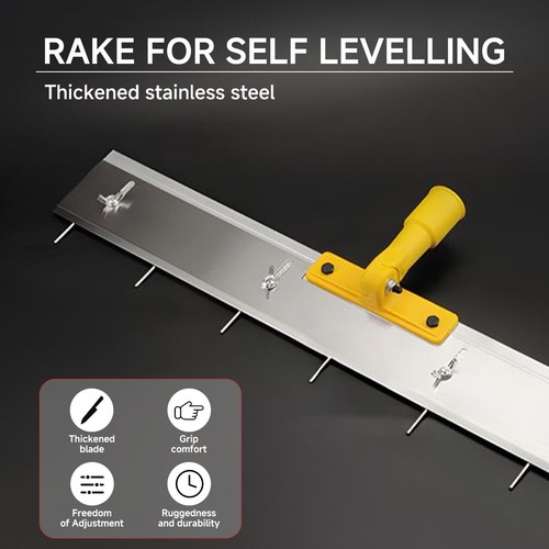 Adjustable Pin Leveller for Levelling Compound Screed Rake 61Cm Flooring Tools - Picture 1 of 7