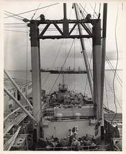 US Victory Cargo Ship 1951 Press Photo Dock Repair Harbor 8x10  *P106a