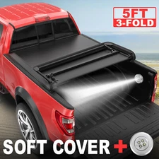 Truck Tonneau Cover For 2005-2015 Toyota Tacoma 5 Fleetside Bed Soft TRI-FOLD