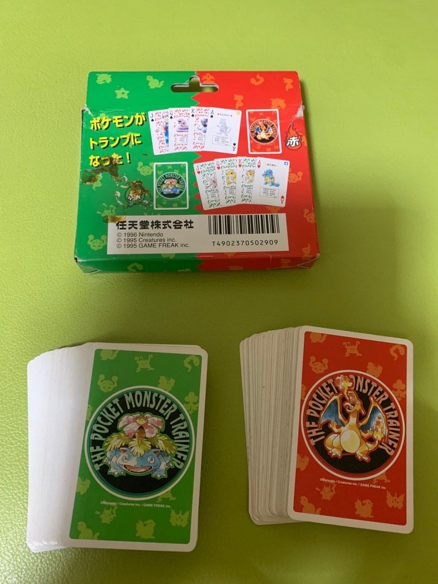 Very Rare Pokemon poker card Red & Green Playing Cards 1996 Very Rare Pokemon poker card Red & Green Playing Cards 1996