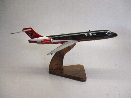 B-717 AirTran Atlanta Falcons Airplane Desktop Mahogany Wood Model Small New - Picture 3 of 6