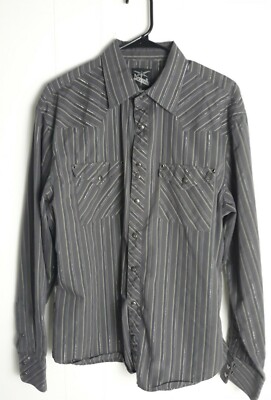 Dragonfly Long Sleeve Gray Button Down Shirt Sz XLarge