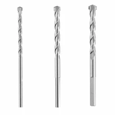 HART 3-Piece 4" MASONRY CONCRETE DRILL BIT SET: 3/16" 1/4" 5/16" CARBIDE TIP