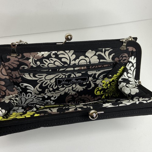 Vera Bradley Black Quilted Magnetic Close Handbag Pocketbook Purse Chain Handle - 第 1/15 張圖片