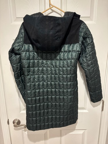 Patagonia Green Down Long Down Filled Hooded Coat Small Wool Trim Jacket Womens - Picture 5 of 5