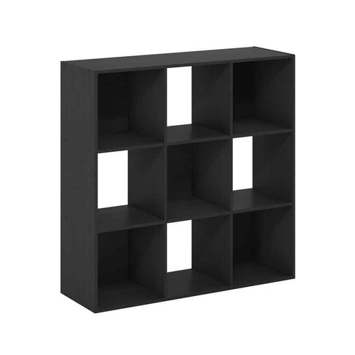 35.86 in. Tall Americano Wood 9-Shelf Cube Bookcase with Open Shelves - Picture 3 of 6