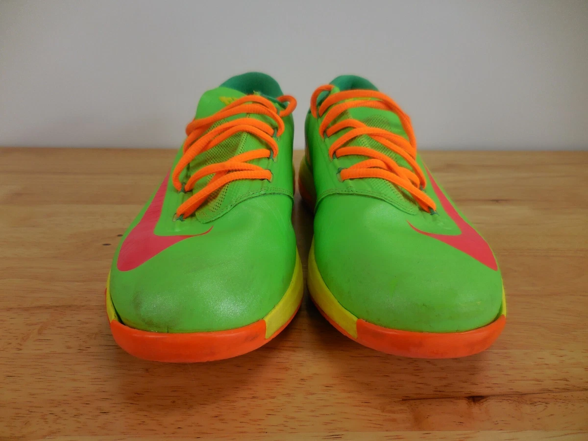 Nike KD 6 GS Candy Youth 6Y Flash Lime Atomic Red Yellow Basketball Sneakers