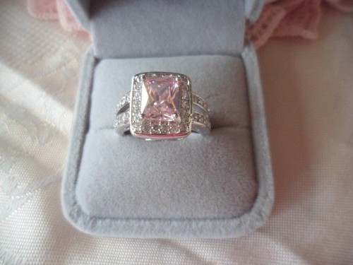 Vintage Jewellery Gold Ring with Pink and White Sapphires Antique Deco Jewelry - Picture 4 of 9